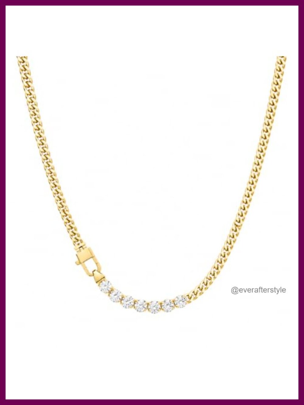 18K Gold Plated Cuban Link CZ Necklace Bracelet Set Stainless Steel